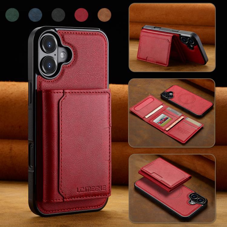 For iPhone 17 LC.IMEEKE L5 Series Detachable RFID Card Bag Magsafe Phone Case