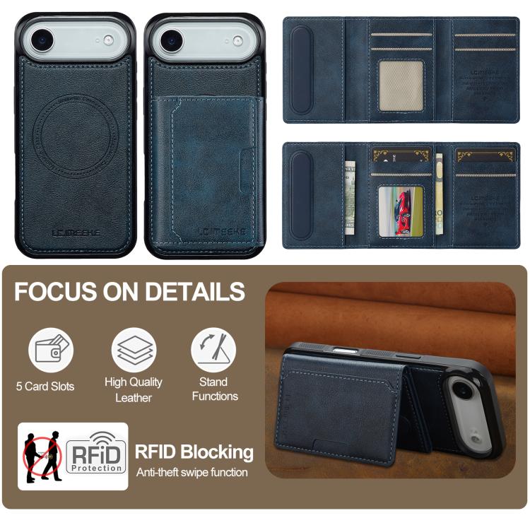 For iPhone Air LC.IMEEKE L5 Series Detachable RFID Card Bag Magsafe Phone Case