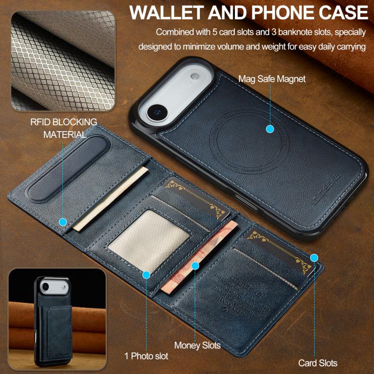For iPhone Air LC.IMEEKE L5 Series Detachable RFID Card Bag Magsafe Phone Case