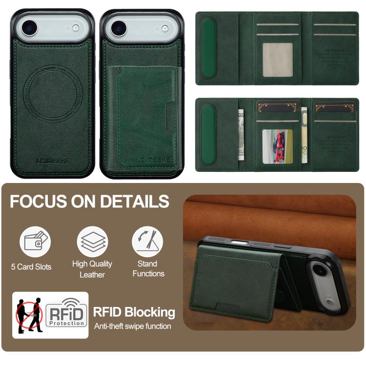 For iPhone Air LC.IMEEKE L5 Series Detachable RFID Card Bag Magsafe Phone Case