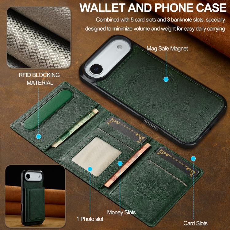 For iPhone Air LC.IMEEKE L5 Series Detachable RFID Card Bag Magsafe Phone Case