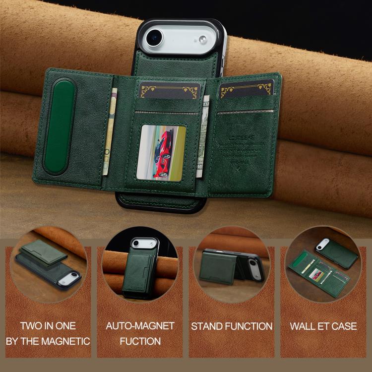 For iPhone Air LC.IMEEKE L5 Series Detachable RFID Card Bag Magsafe Phone Case
