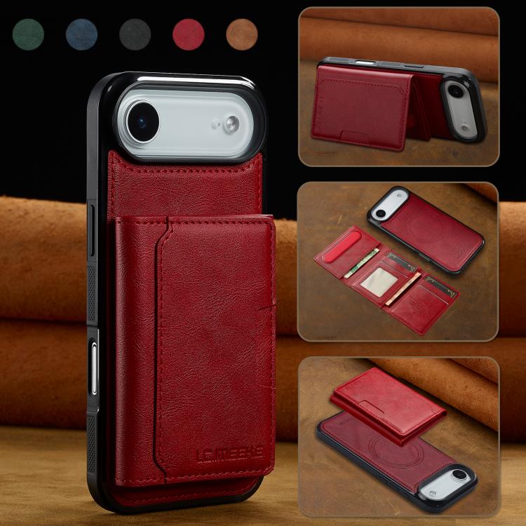 For iPhone Air LC.IMEEKE L5 Series Detachable RFID Card Bag Magsafe Phone Case
