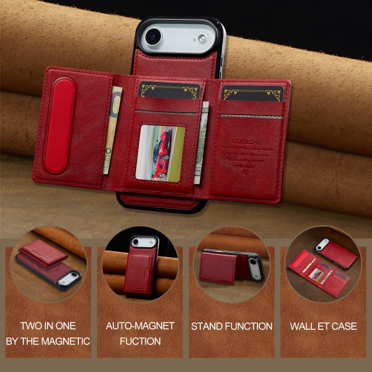 For iPhone Air LC.IMEEKE L5 Series Detachable RFID Card Bag Magsafe Phone Case