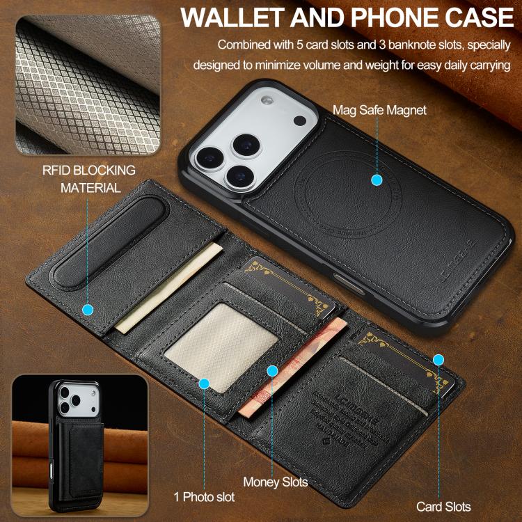 For iPhone 17 Pro Max LC.IMEEKE L5 Series Detachable RFID Card Bag Magsafe Phone Case
