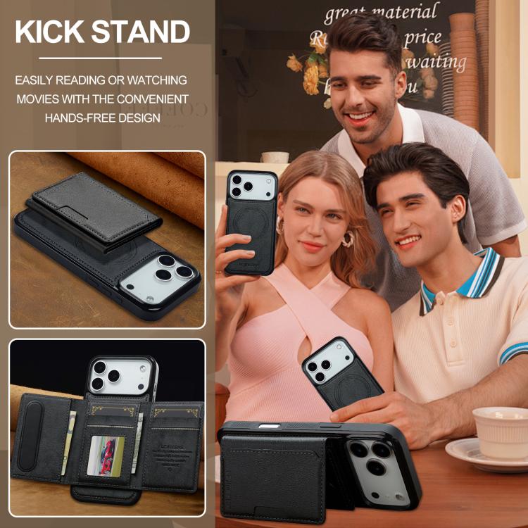 For iPhone 17 Pro Max LC.IMEEKE L5 Series Detachable RFID Card Bag Magsafe Phone Case