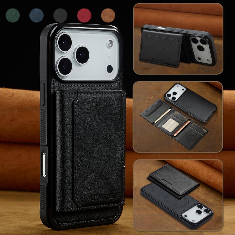 For iPhone 17 Pro Max LC.IMEEKE L5 Series Detachable RFID Card Bag Magsafe Phone Case