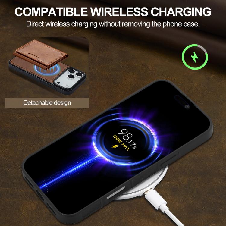 For iPhone 17 Pro Max LC.IMEEKE L5 Series Detachable RFID Card Bag Magsafe Phone Case