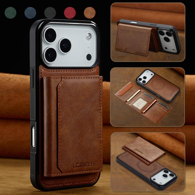 For iPhone 17 Pro Max LC.IMEEKE L5 Series Detachable RFID Card Bag Magsafe Phone Case
