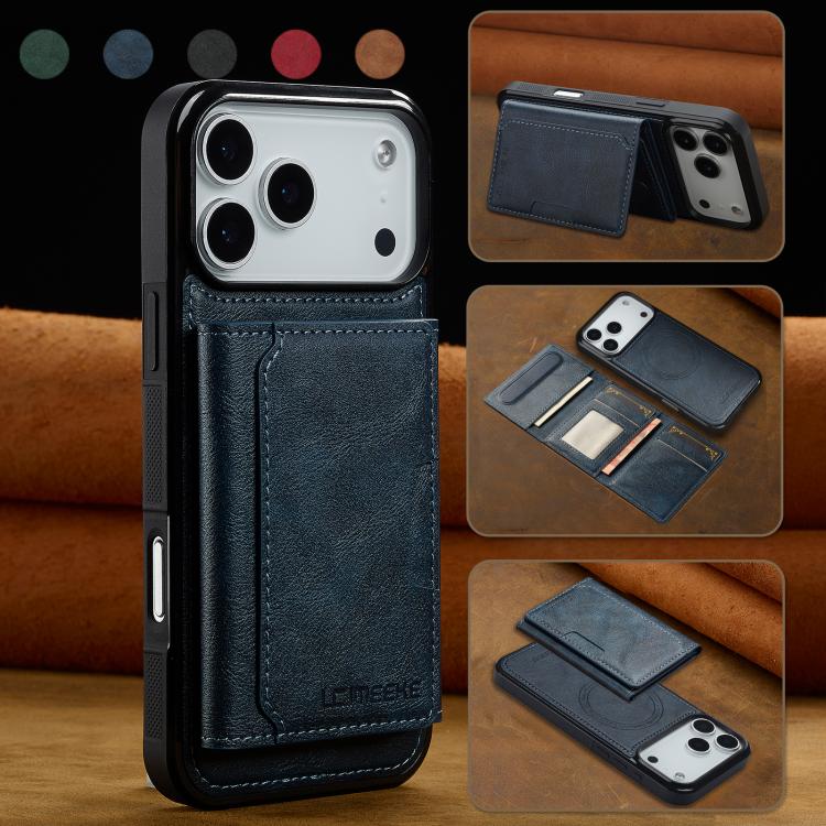 For iPhone 17 Pro Max LC.IMEEKE L5 Series Detachable RFID Card Bag Magsafe Phone Case