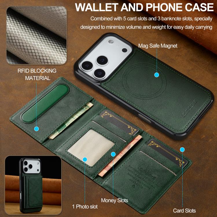 For iPhone 17 Pro Max LC.IMEEKE L5 Series Detachable RFID Card Bag Magsafe Phone Case