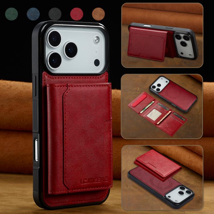 For iPhone 17 Pro Max LC.IMEEKE L5 Series Detachable RFID Card Bag Magsafe Phone Case