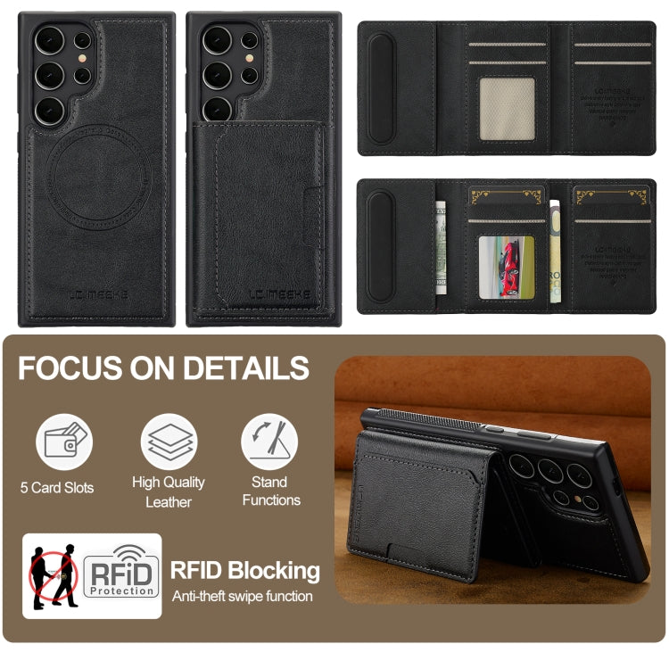 For Samsung Galaxy S24 Ultra 5G LC.IMEEKE L5 Series Detachable RFID Card Bag Magsafe Phone Case
