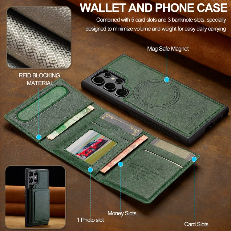 For Samsung Galaxy S24 Ultra 5G LC.IMEEKE L5 Series Detachable RFID Card Bag Magsafe Phone Case