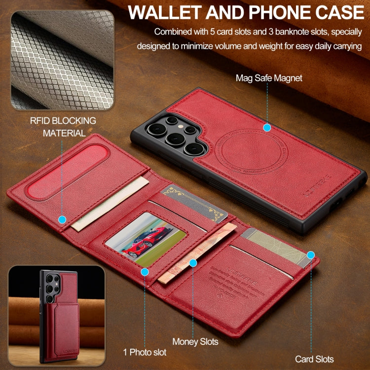 For Samsung Galaxy S24 Ultra 5G LC.IMEEKE L5 Series Detachable RFID Card Bag Magsafe Phone Case
