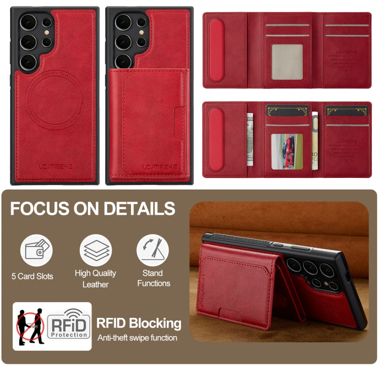 For Samsung Galaxy S24 Ultra 5G LC.IMEEKE L5 Series Detachable RFID Card Bag Magsafe Phone Case