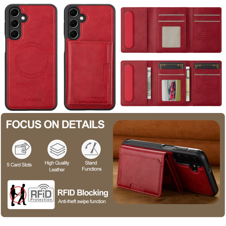 For Samsung Galaxy S23 FE 5G LC.IMEEKE L5 Series Detachable RFID Card Bag Magsafe Phone Case