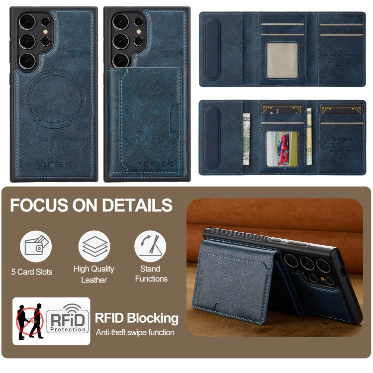 For Samsung Galaxy S23 Ultra 5G LC.IMEEKE L5 Series Detachable RFID Card Bag Magsafe Phone Case