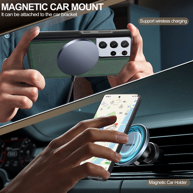 For Samsung Galaxy S21 Ultra 5G LC.IMEEKE L5 Series Detachable RFID Card Bag Magsafe Phone Case