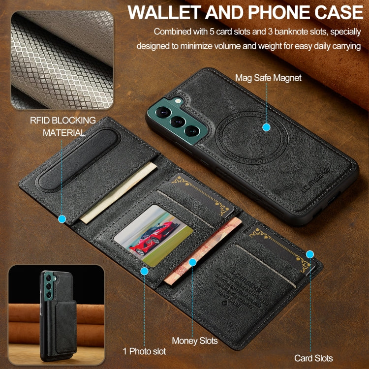 For Samsung Galaxy S21+ 5G LC.IMEEKE L5 Series Detachable RFID Card Bag Magsafe Phone Case