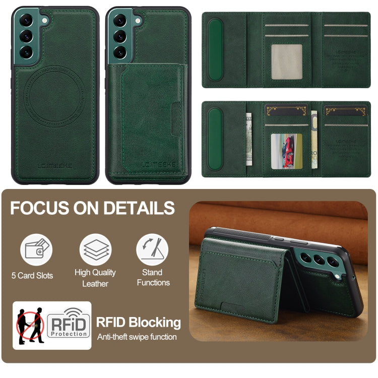 For Samsung Galaxy S21+ 5G LC.IMEEKE L5 Series Detachable RFID Card Bag Magsafe Phone Case