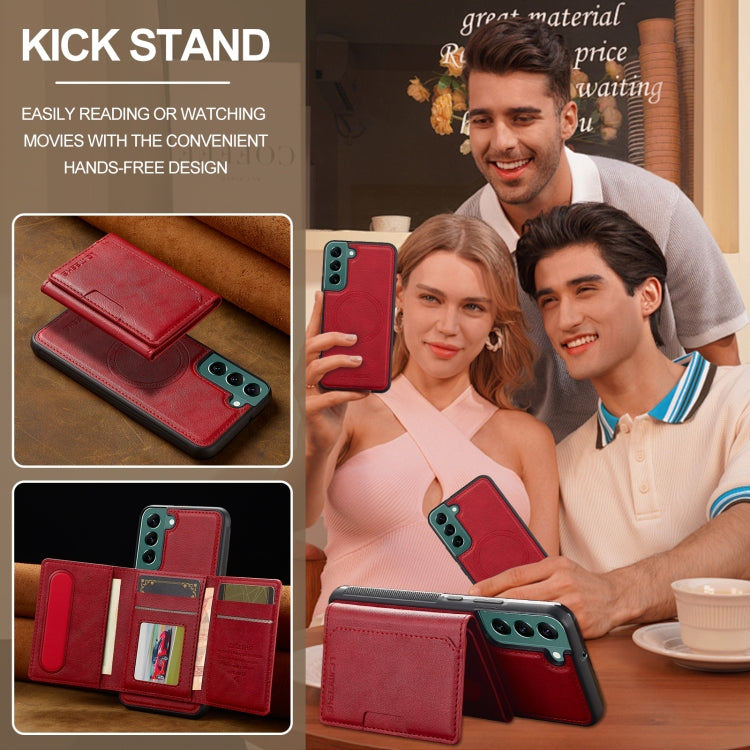 For Samsung Galaxy S21+ 5G LC.IMEEKE L5 Series Detachable RFID Card Bag Magsafe Phone Case