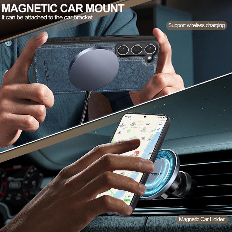 For Samsung Galaxy S25 5G LC.IMEEKE L5 Series Detachable RFID Card Bag Magsafe Phone Case