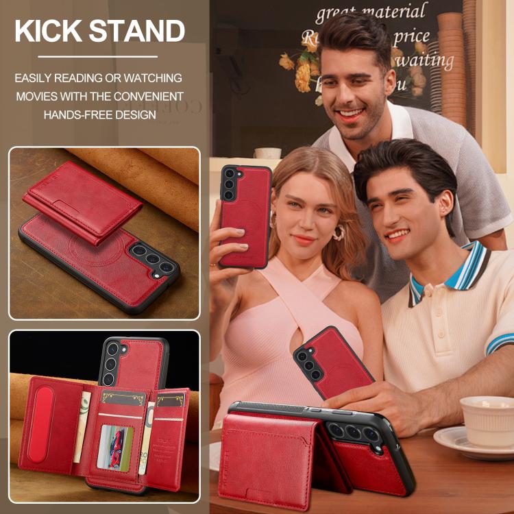 For Samsung Galaxy S25 5G LC.IMEEKE L5 Series Detachable RFID Card Bag Magsafe Phone Case
