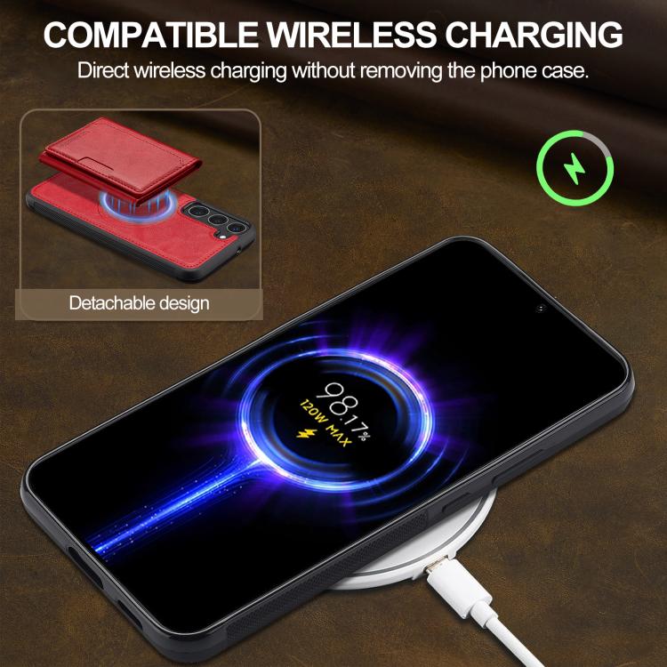 For Samsung Galaxy S25 5G LC.IMEEKE L5 Series Detachable RFID Card Bag Magsafe Phone Case