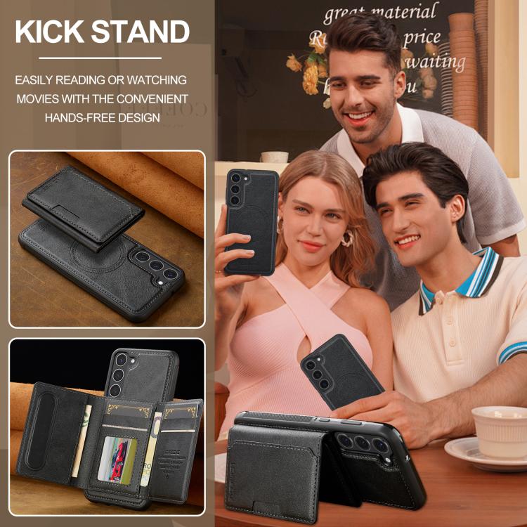 For Samsung Galaxy S25+ 5G LC.IMEEKE L5 Series Detachable RFID Card Bag Magsafe Phone Case