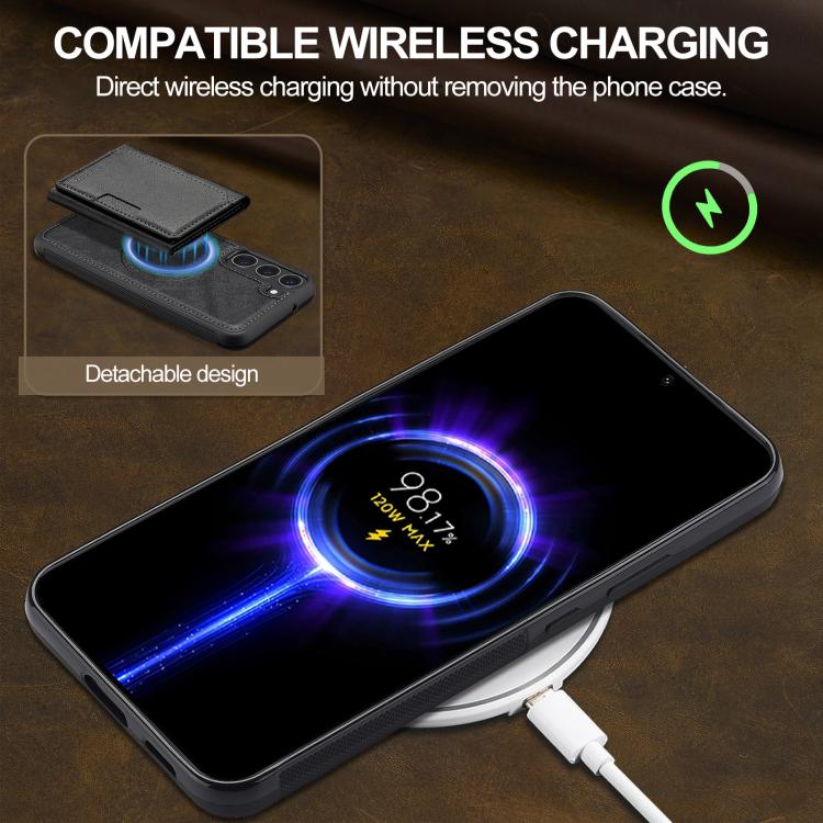For Samsung Galaxy S25+ 5G LC.IMEEKE L5 Series Detachable RFID Card Bag Magsafe Phone Case