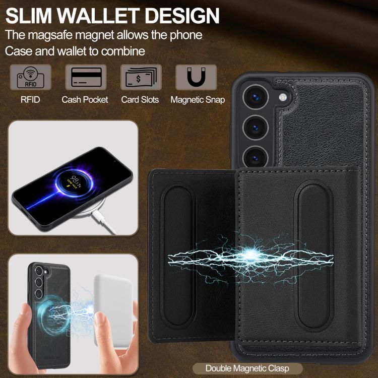For Samsung Galaxy S25+ 5G LC.IMEEKE L5 Series Detachable RFID Card Bag Magsafe Phone Case