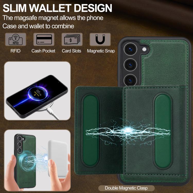 For Samsung Galaxy S25+ 5G LC.IMEEKE L5 Series Detachable RFID Card Bag Magsafe Phone Case