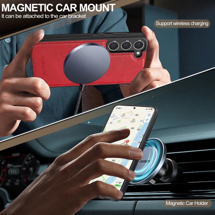 For Samsung Galaxy S25+ 5G LC.IMEEKE L5 Series Detachable RFID Card Bag Magsafe Phone Case