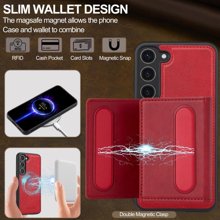 For Samsung Galaxy S25+ 5G LC.IMEEKE L5 Series Detachable RFID Card Bag Magsafe Phone Case