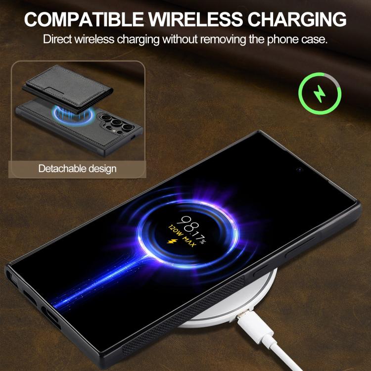 For Samsung Galaxy S25 Ultra 5G LC.IMEEKE L5 Series Detachable RFID Card Bag Magsafe Phone Case