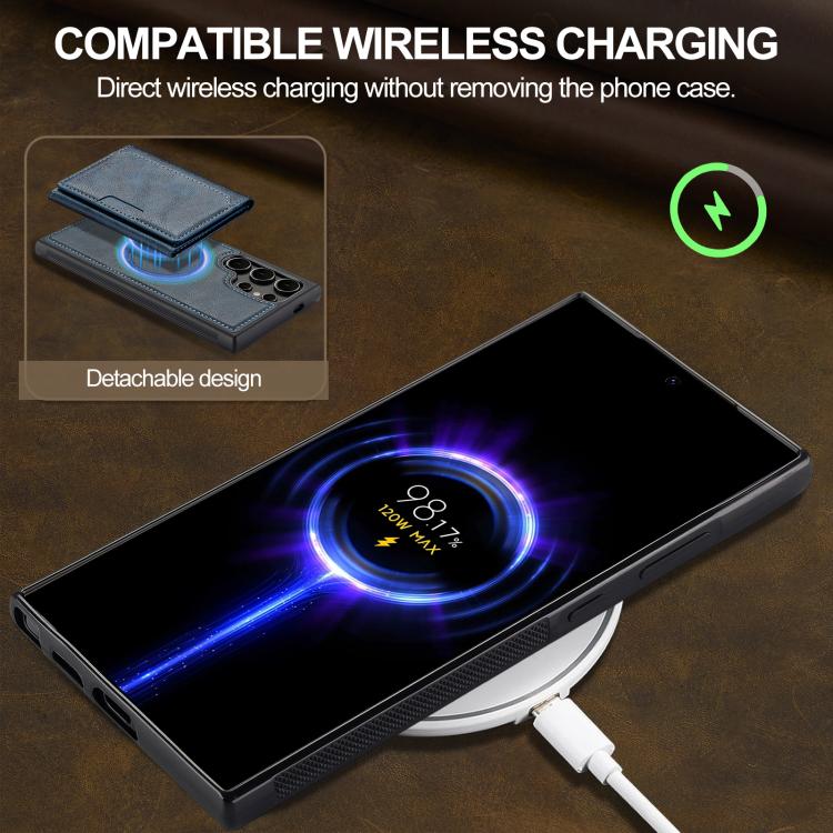 For Samsung Galaxy S25 Ultra 5G LC.IMEEKE L5 Series Detachable RFID Card Bag Magsafe Phone Case