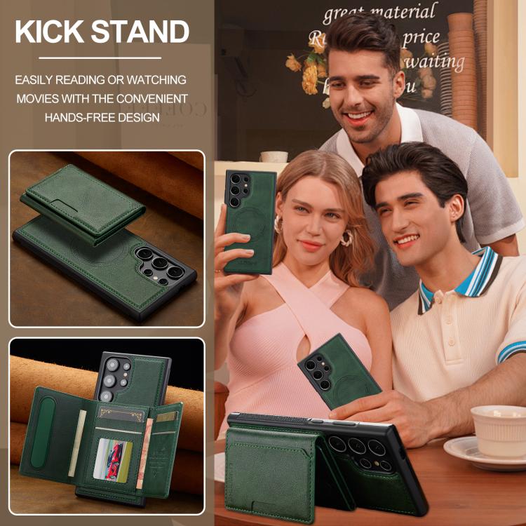 For Samsung Galaxy S25 Ultra 5G LC.IMEEKE L5 Series Detachable RFID Card Bag Magsafe Phone Case