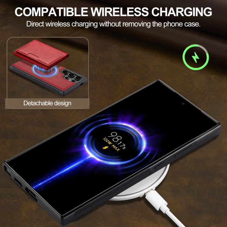 For Samsung Galaxy S25 Ultra 5G LC.IMEEKE L5 Series Detachable RFID Card Bag Magsafe Phone Case