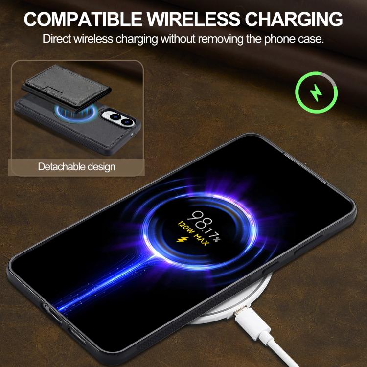 For Samsung Galaxy S25 Edge 5G LC.IMEEKE L5 Series Detachable RFID Card Bag Magsafe Phone Case