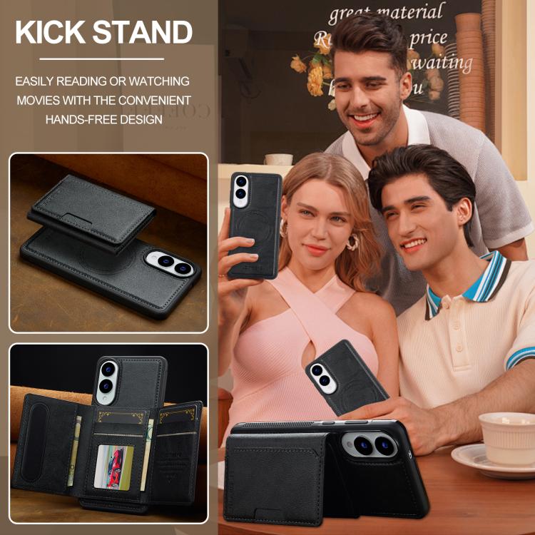 For Samsung Galaxy S25 Edge 5G LC.IMEEKE L5 Series Detachable RFID Card Bag Magsafe Phone Case