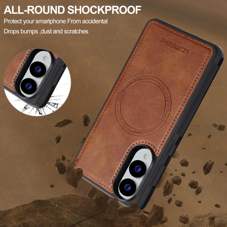 For Samsung Galaxy S25 Edge 5G LC.IMEEKE L5 Series Detachable RFID Card Bag Magsafe Phone Case