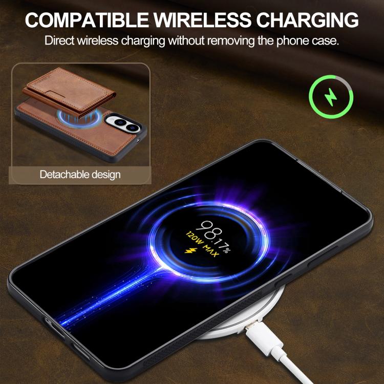 For Samsung Galaxy S25 Edge 5G LC.IMEEKE L5 Series Detachable RFID Card Bag Magsafe Phone Case