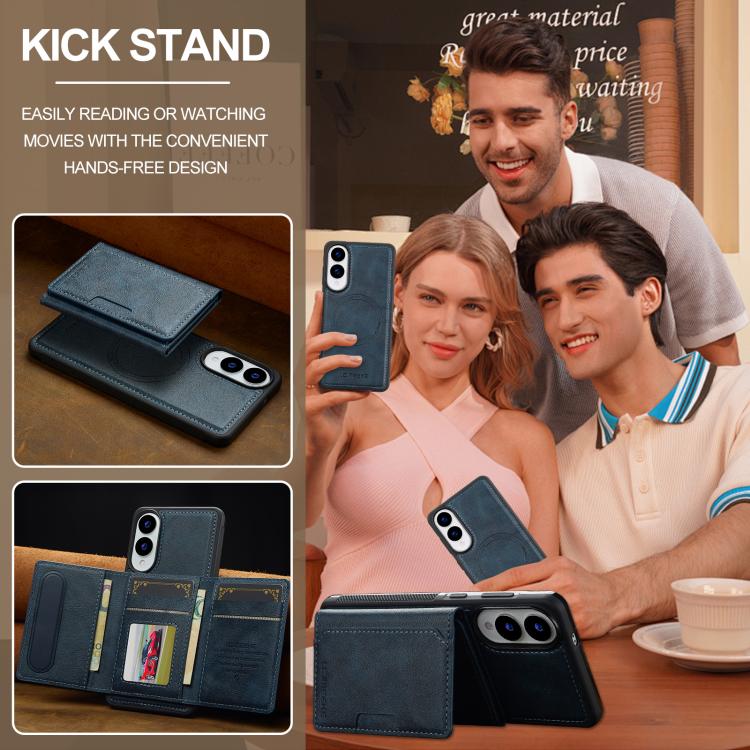 For Samsung Galaxy S25 Edge 5G LC.IMEEKE L5 Series Detachable RFID Card Bag Magsafe Phone Case