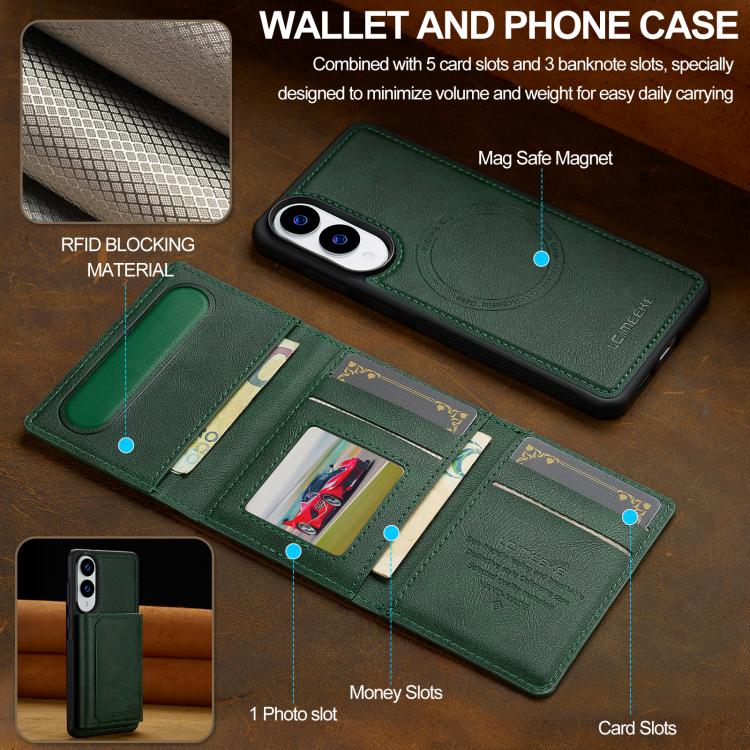 For Samsung Galaxy S25 Edge 5G LC.IMEEKE L5 Series Detachable RFID Card Bag Magsafe Phone Case