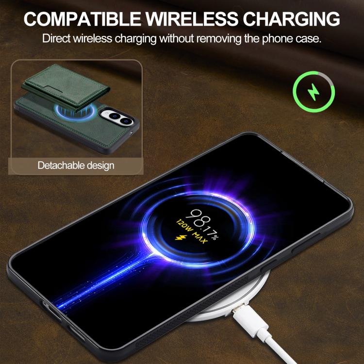 For Samsung Galaxy S25 Edge 5G LC.IMEEKE L5 Series Detachable RFID Card Bag Magsafe Phone Case