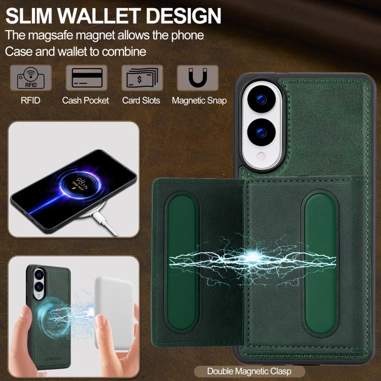 For Samsung Galaxy S25 Edge 5G LC.IMEEKE L5 Series Detachable RFID Card Bag Magsafe Phone Case
