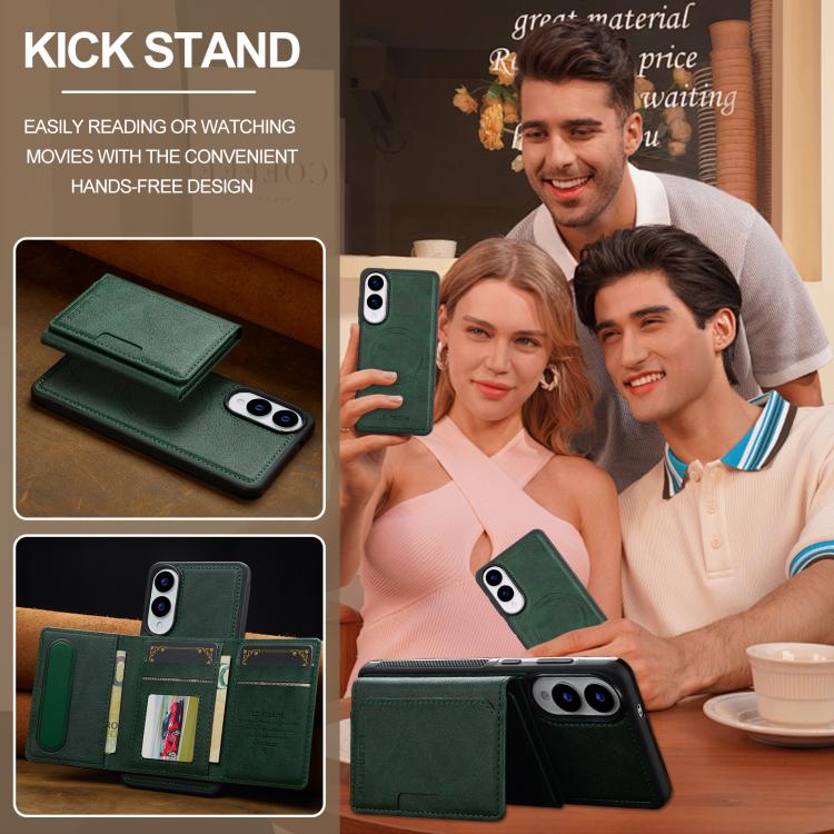 For Samsung Galaxy S25 Edge 5G LC.IMEEKE L5 Series Detachable RFID Card Bag Magsafe Phone Case