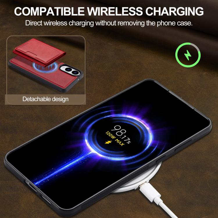 For Samsung Galaxy S25 Edge 5G LC.IMEEKE L5 Series Detachable RFID Card Bag Magsafe Phone Case