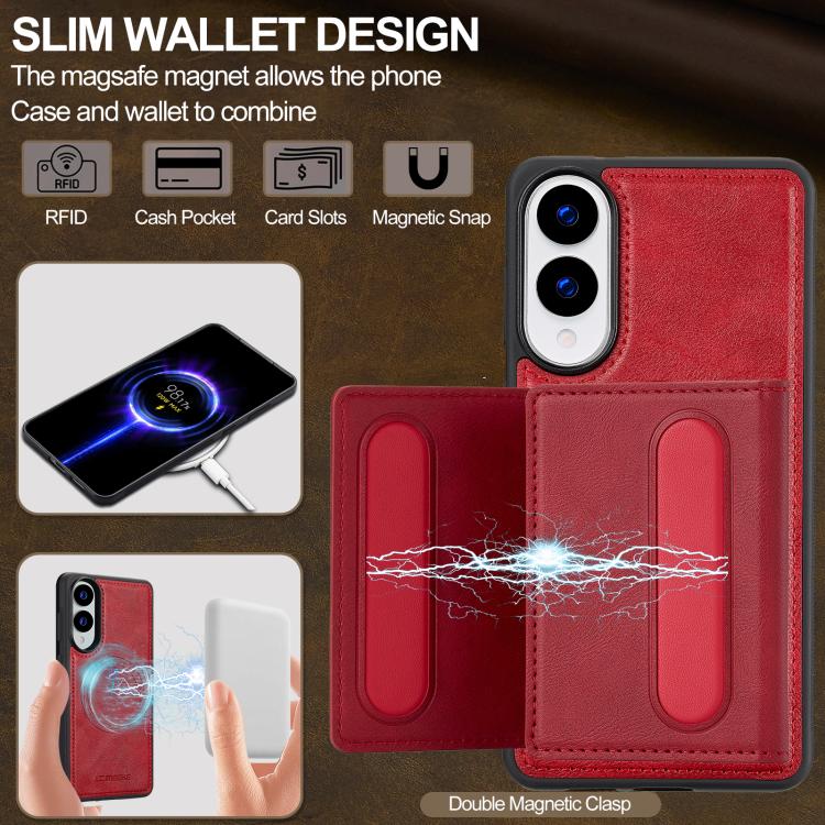 For Samsung Galaxy S25 Edge 5G LC.IMEEKE L5 Series Detachable RFID Card Bag Magsafe Phone Case